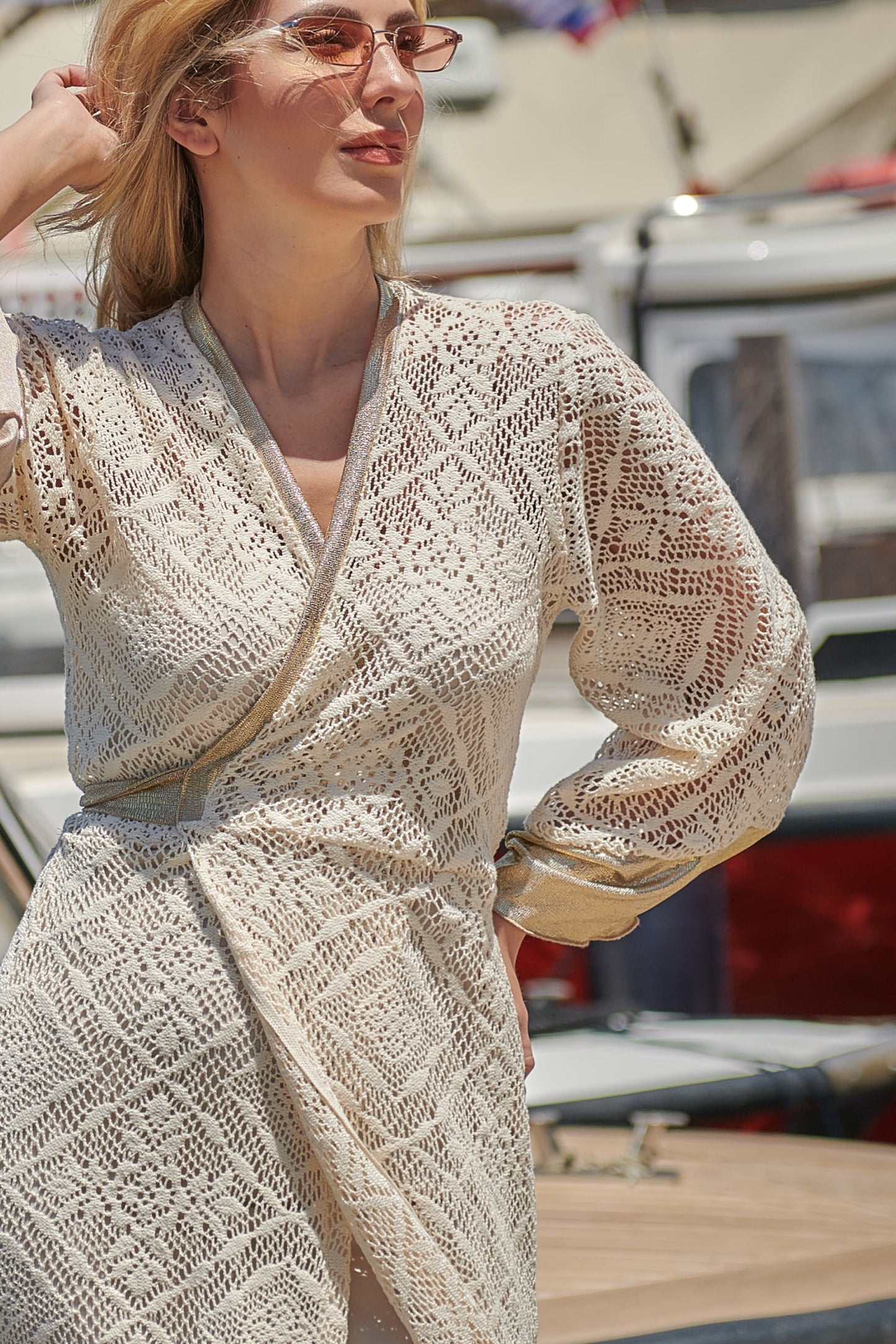 Koufonisi Beige Kimono Dress