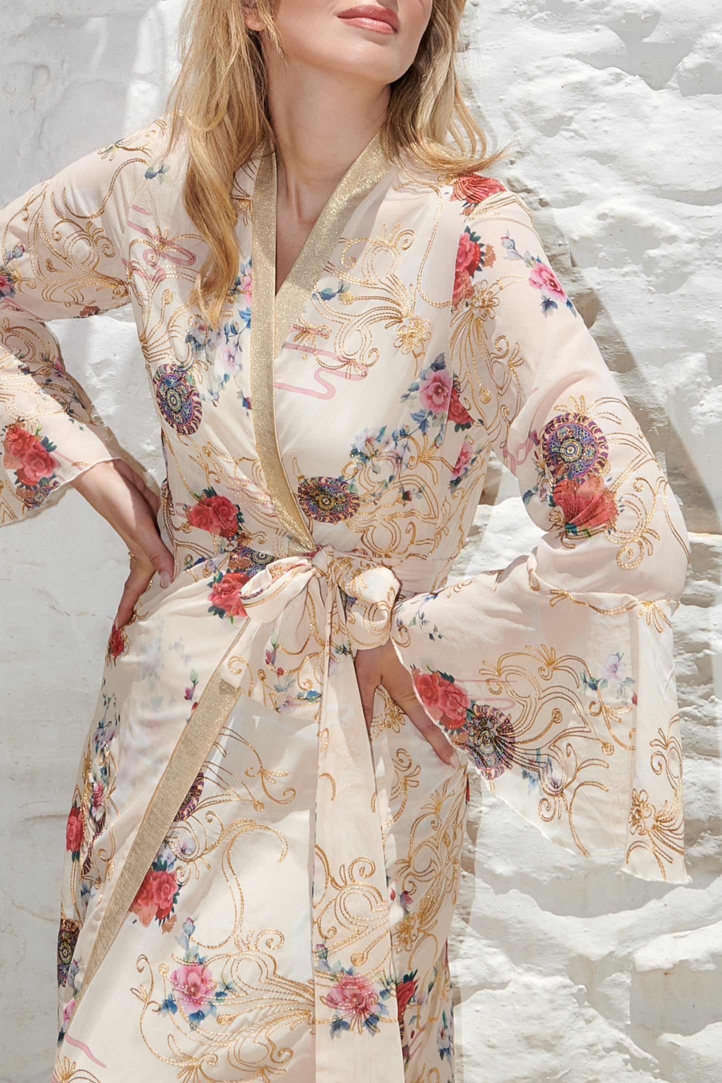 Penelope Beige Kimono Dress