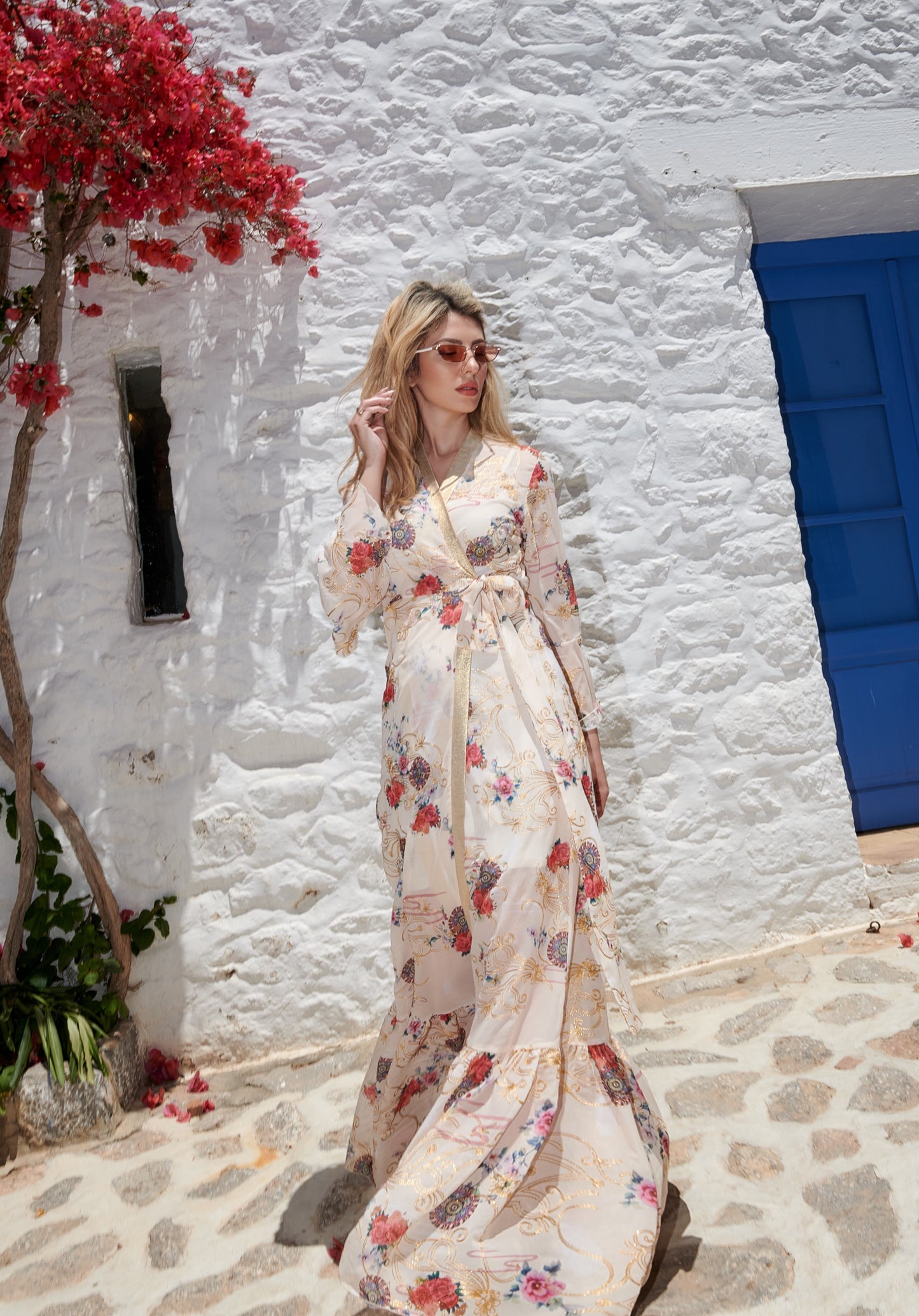 Penelope Beige Kimono Dress