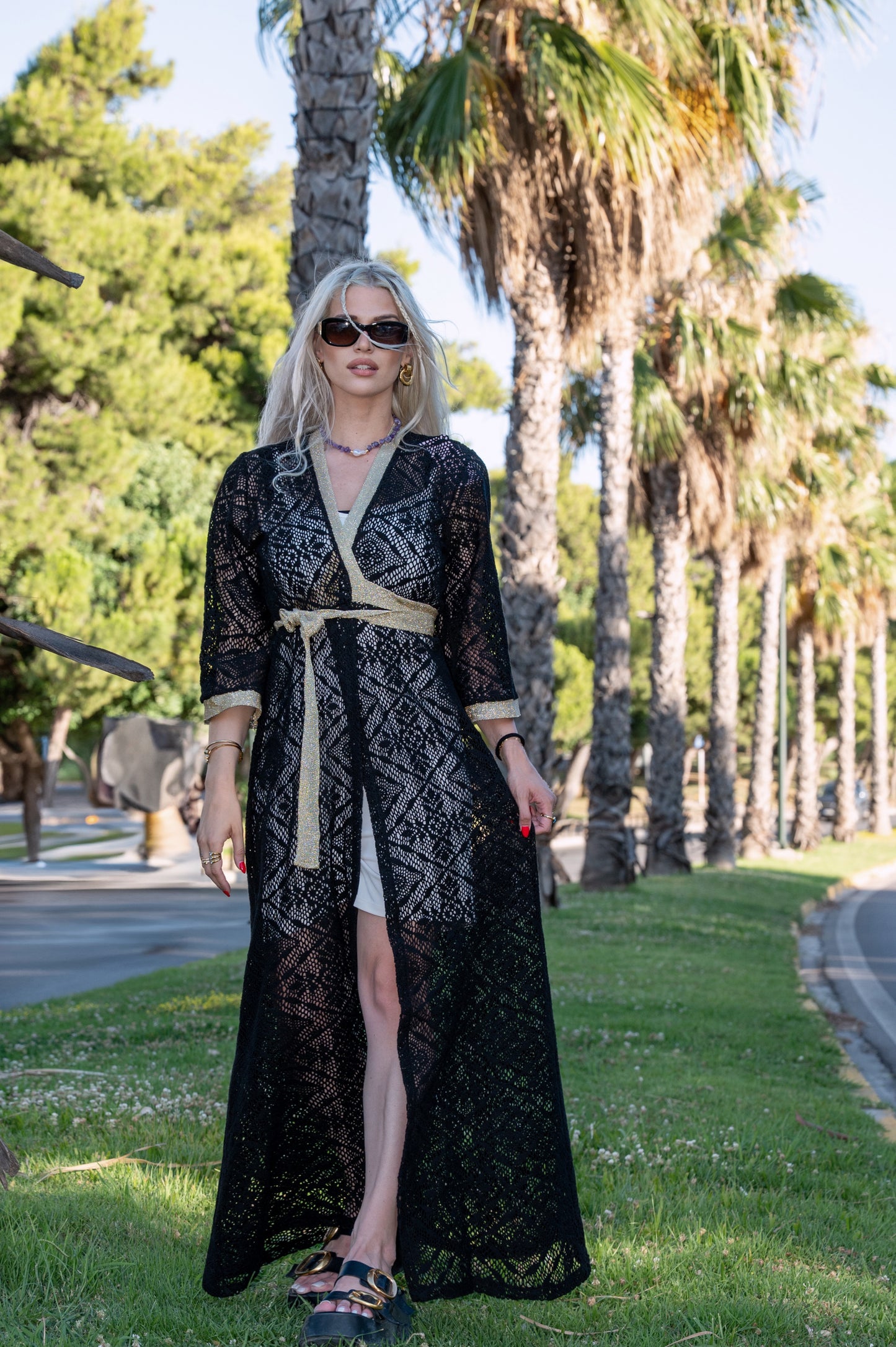 Koufonisi Black Kimono Dress