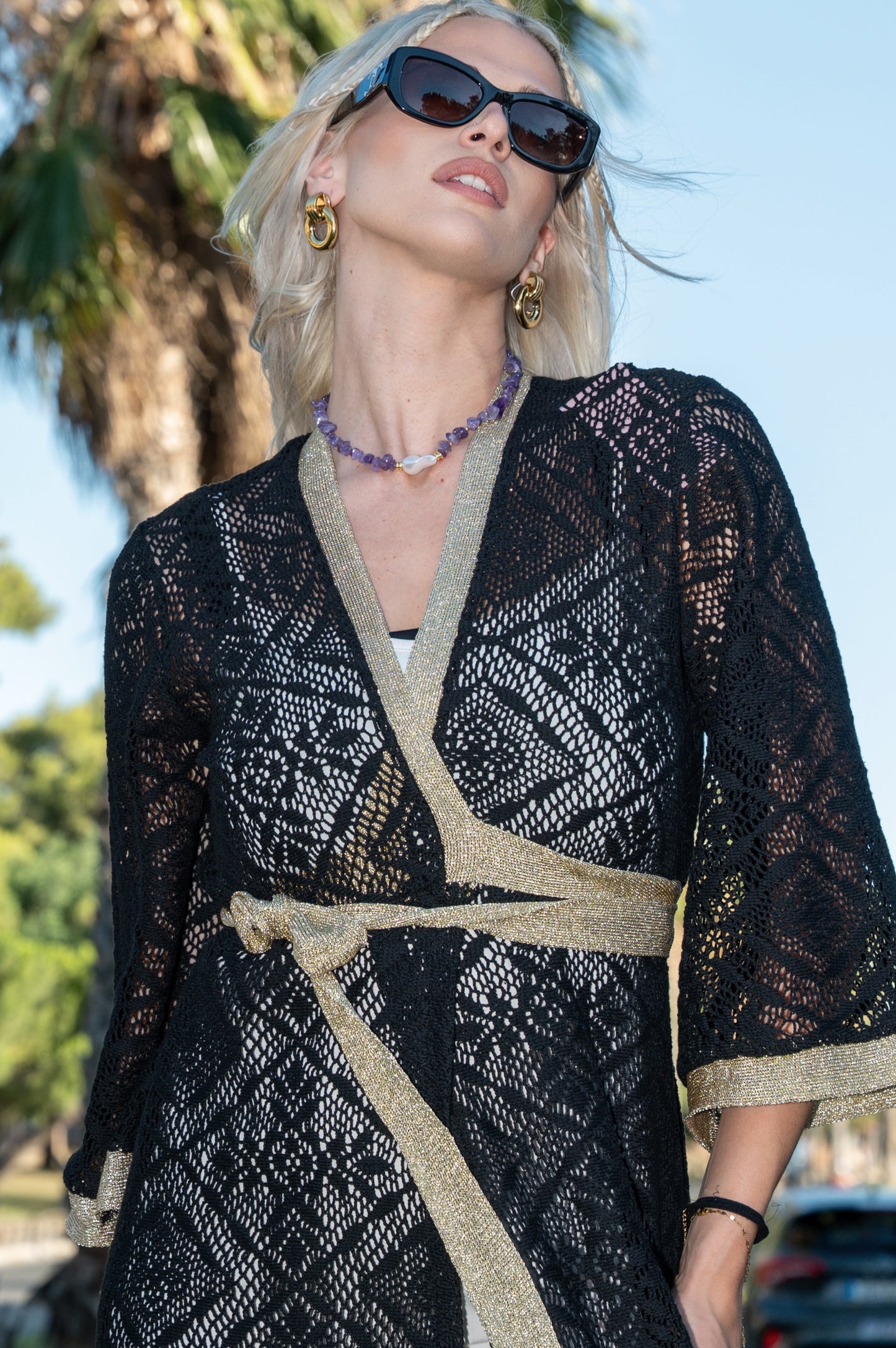 Koufonisi Black Kimono Dress