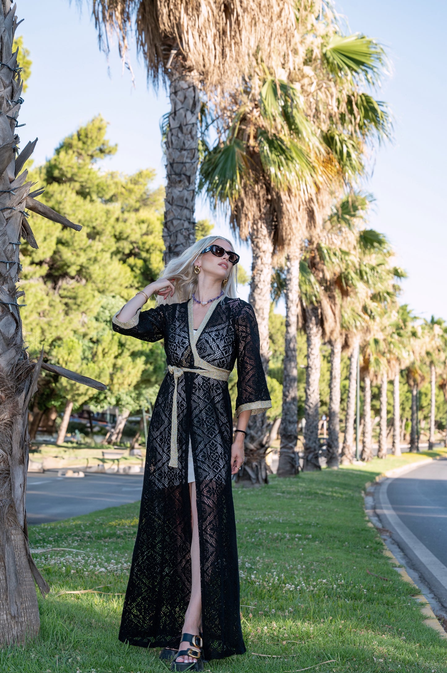 Koufonisi Black Kimono Dress