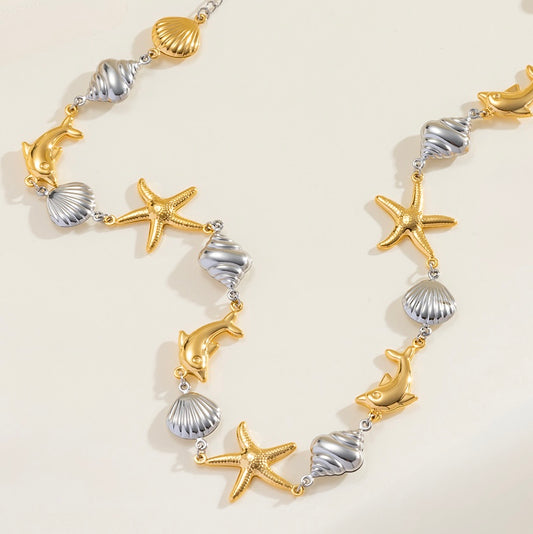 Summer silver & gold choker