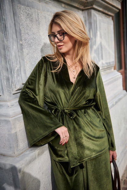 Analise Velvet Khaki Set