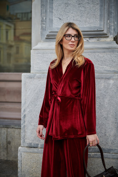 Analise Velvet Bordeaux Set